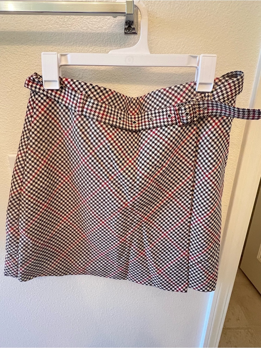 H&M Plaid Mini Skirt with Belt